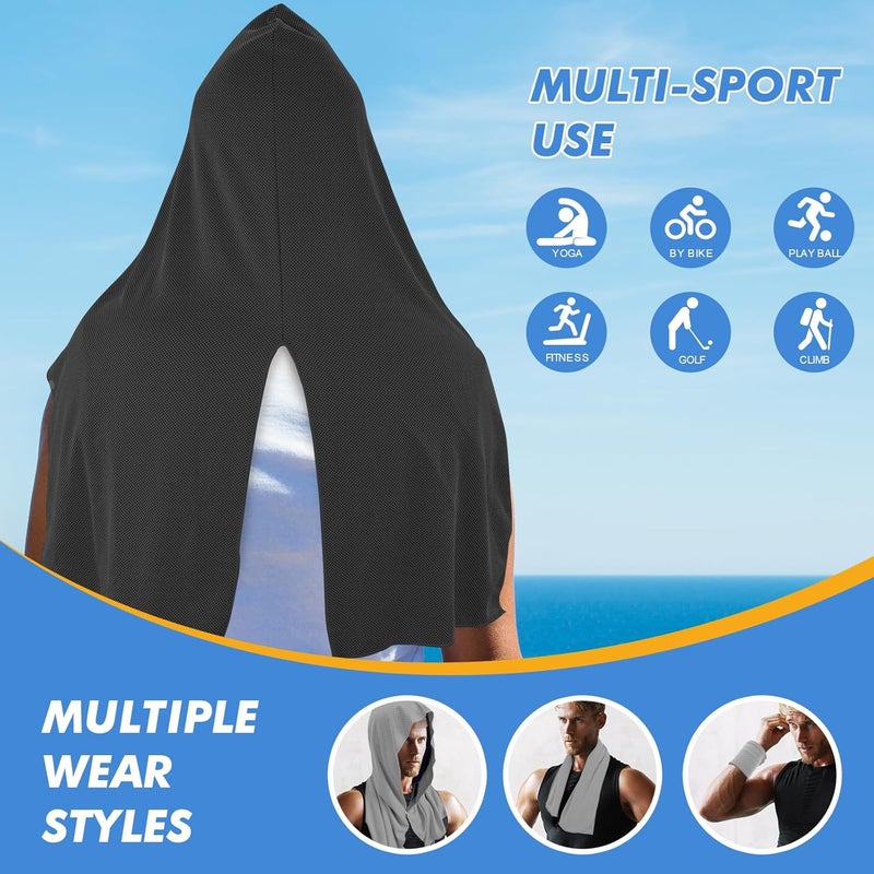 CASITE Cooling Hoodie Towels, Instant Cooling Towels for Neck and Face, UPF 50 Sun Protection, Ice Towel for Hot Weather, Head Towel for Sports, Camping, Cycling & More Activities - Image 5